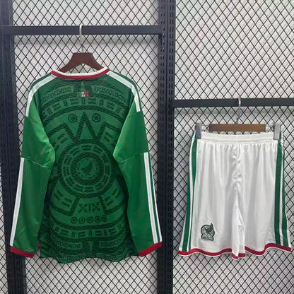 2026 World Cup Mexico Home Kit - Kids Set Long Sleeves
