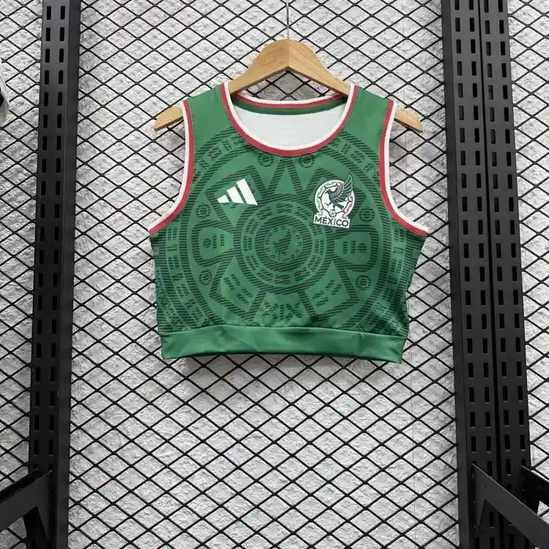 2026 World Cup Mexico Home Women Crop Top Kit
