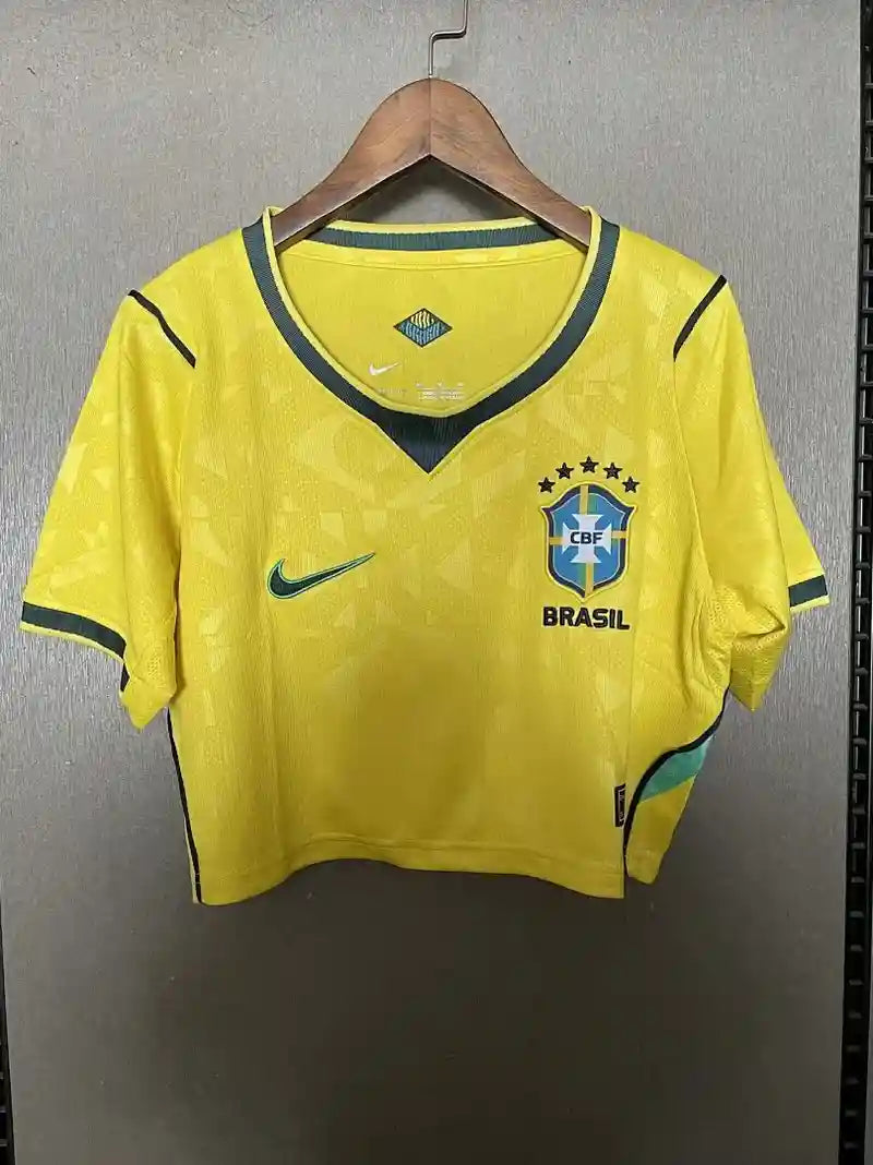 2026 World Cup Brazil Home Women Crop top Jersey