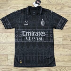 Ac Milan x Pleasures 23/24 4th Black kit – Fan Version