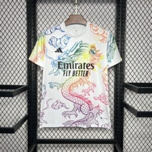 Real Madrid White Rainbow Dragon Jersey 24/25 – Fan Version