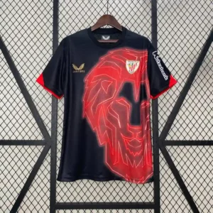 Athletic Bilbao 24/25 Black & Red pré-match Kit – Fan Version