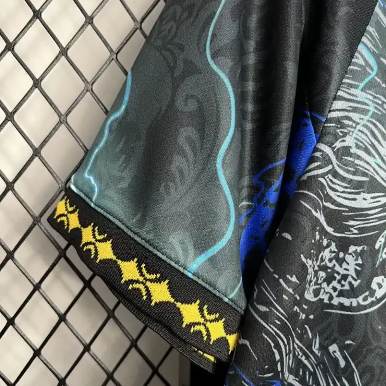 Real Madrid Black Blue Dragon Edition Jersey – Fan Version - Image 5