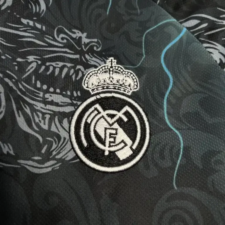 Real Madrid Black Blue Dragon Edition Jersey – Fan Version - Image 2