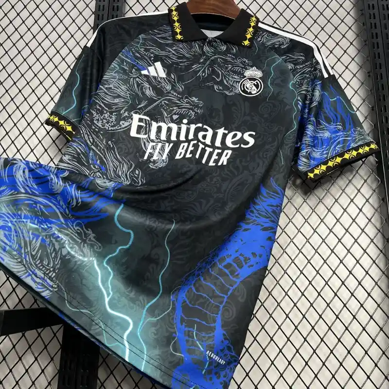 Real Madrid Black Blue Dragon Edition Jersey – Fan Version - Image 6