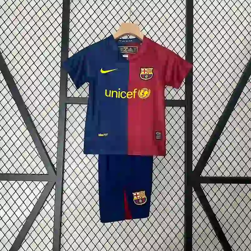 Fc Barcelona 2008-09 Home Kit - Kids