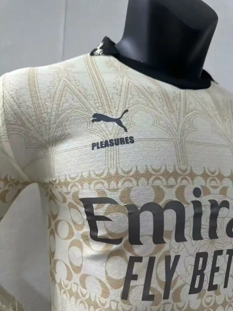 Ac Milan x Pleasures 24/25 White Kit -Long Sleeve – Player version - Image 4