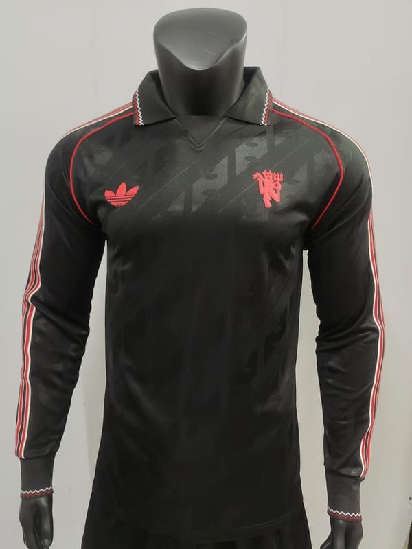 Manchester United 2024/2025 Black Special Retro Kit Long Sleeve – Player Version