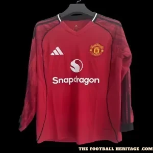 Man United 25/26 Home Kit Long Sleeve – Fan Version