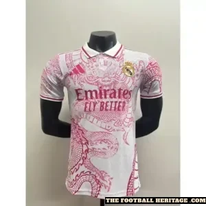 Real Madrid 2025/26 White and Pink Dragon Kit
